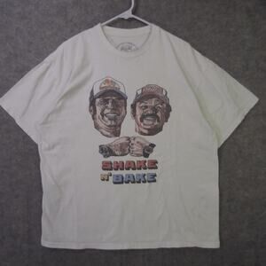 Shake N Bake Shirt Mens XL White Bearhug Company Racing Graphic Tee Movie